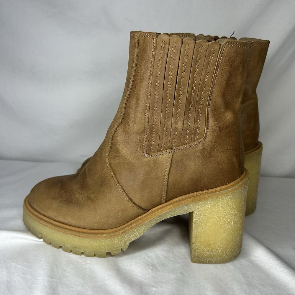 Free People Womens James Chelsea Leather Block Heel Boot Size 39 (US 8.5)